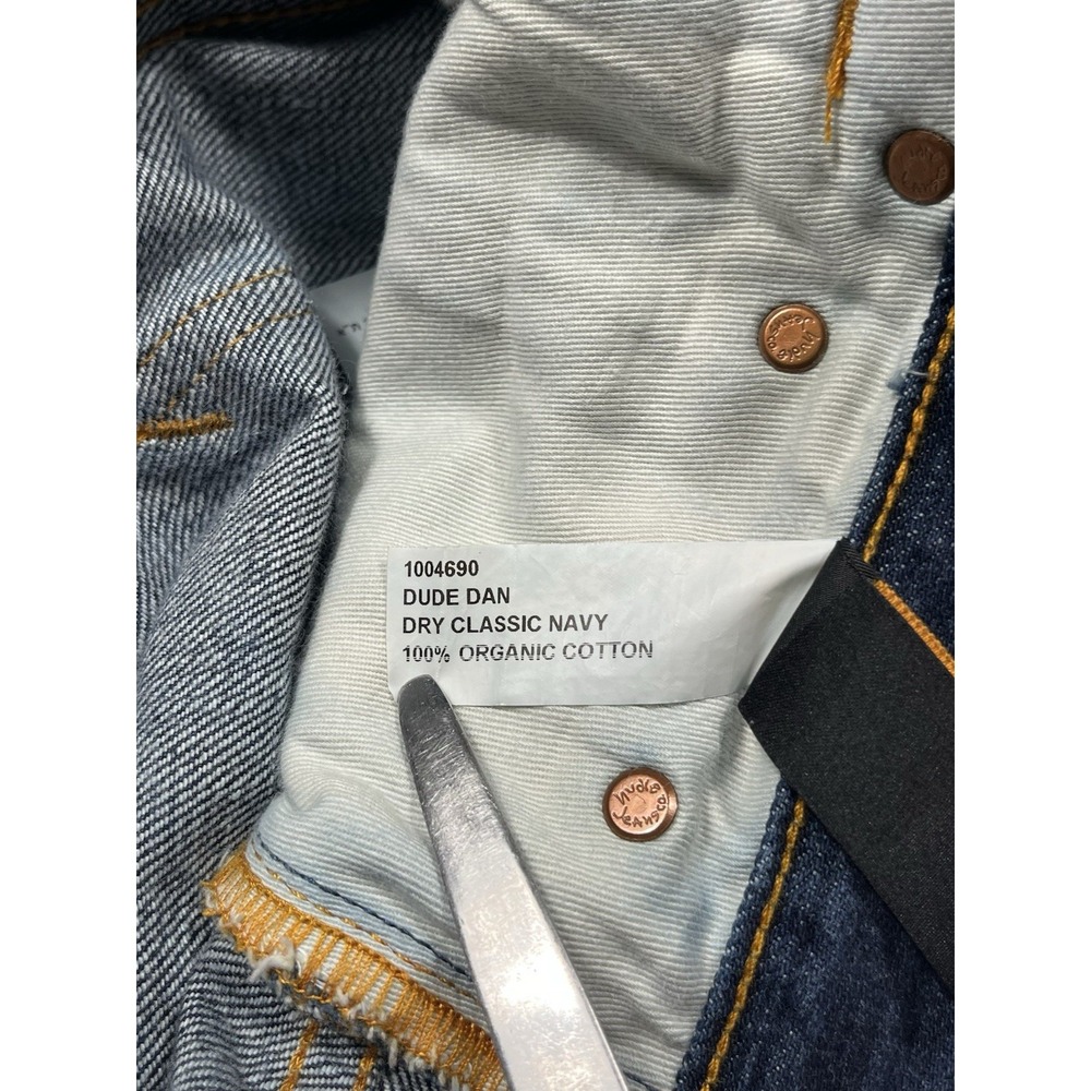 Nudie Jeans Dude Dan Jeans Mens 30x32 Blue Denim Button Fly Classic - Picture 5 of 11